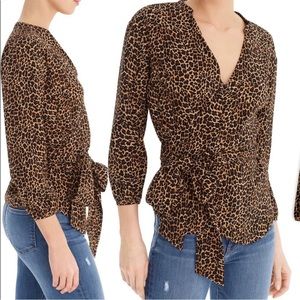 NWT | J. Crew | Leopard Wrap Blouse | Size Medium